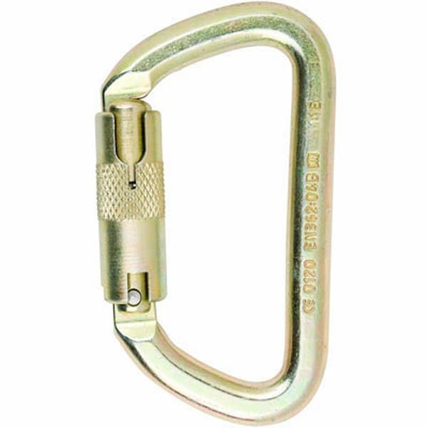 Isc Off-Set D Steel Carabiner, 6.5" Length, 3/4-inch (20mm) Gate Opening, Steel, Gold 27551 - main